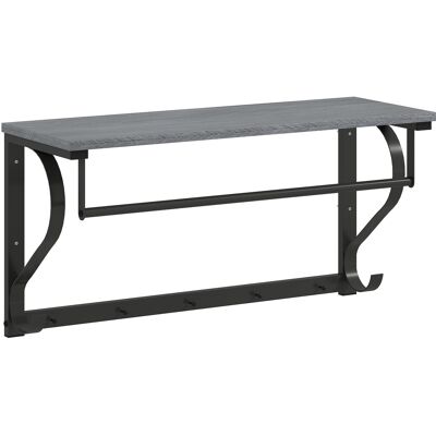 Homcom Perchero de Pared Montado, Ganchos para Ropa, 5 Ganchos, estante superior, versátil, Gris Aosom España Homcom Perchero de Pared Montado, Ganchos para Ropa, 5 Ganchos, estante superior, versátil, Gris Aosom España