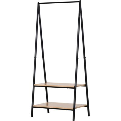 Homcom Perchero de Ropa Perchero de Pie con 2 Estantes de Almacenamiento Barra para Colgar y Marco de Acero 64x42,5x149cm Negro Aosom España Homcom Perchero de Ropa Perchero de Pie con 2 Estantes de Almacenamiento Barra para Colgar y Marco de Acero 64x42,5x149cm Negro Aosom España