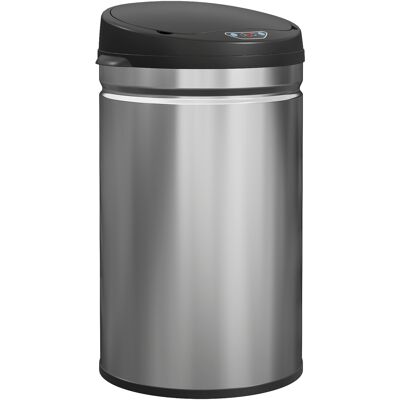 Homcom Cubo de Basura Cocina Automático 30 L Sensor Infrarrojo Cierre Automático Antihuellas Acero Inoxidable Plata Homcom Cubo de Basura Cocina Automático 30 L Sensor Infrarrojo Cierre Automático Antihuellas Acero Inoxidable Plata