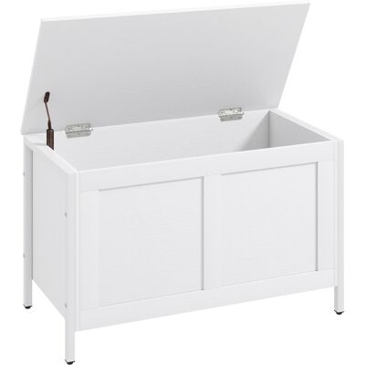 Homcom Baúl de Almacenaje para Dormitorio 95 L con Tapa Banco de Almacenaje con Bisagra de Seguridad 80x40x50 cm Blanco Veteado Homcom Baúl de Almacenaje para Dormitorio 95 L con Tapa Banco de Almacenaje con Bisagra de Seguridad 80x40x50 cm Blanco Veteado