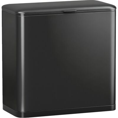 Homcom Cubo de basura 8 L, colocación independiente o colgado, acero inoxidable, negro Homcom Cubo de basura 8 L, colocación independiente o colgado, acero inoxidable, negro