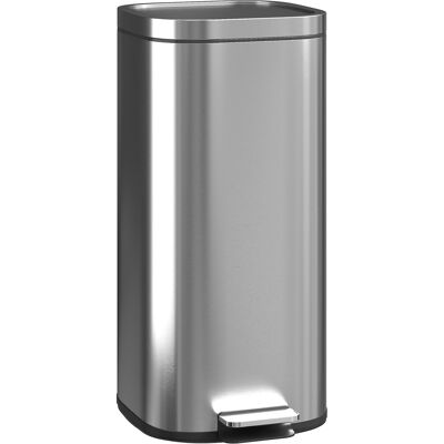 Homcom Papelera 30 L con pedal y cubeta extraíble, cierre suave, 29 x 36 x 59,5 cm — Plateada Homcom Papelera 30 L con pedal y cubeta extraíble, cierre suave, 29 x 36 x 59,5 cm — Plateada