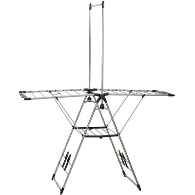 Homcom Tendedero plegable de pie con alas ajustables, soportes para zapatos, acero inoxidable, 156,5 x 68 x 192 cm, plateado Aosom España Homcom Tendedero plegable de pie con alas ajustables, soportes para zapatos, acero inoxidable, 156,5 x 68 x 192 cm, plateado Aosom España