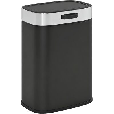 Homcom Cubo, cubo de cocina de acero inoxidable con tapa que se mantiene abierta, cubeta interior extraíble, 21,5x19,5x30 cm, Negro Aosom España Homcom Cubo, cubo de cocina de acero inoxidable con tapa que se mantiene abierta, cubeta interior extraíble, 21,5x19,5x30 cm, Negro Aosom España