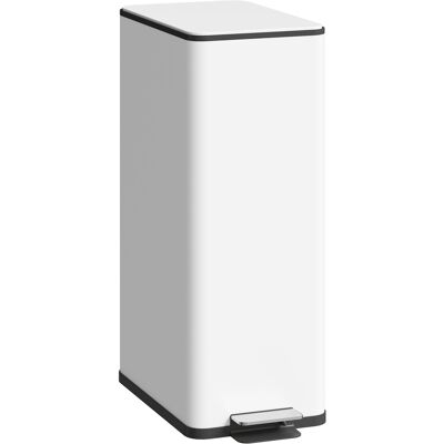 Homcom Cubo de basura 20 L, tapa Soft-Close, compartimento para desodorante, resistente a huellas, acero inoxidable, Blanco Aosom España Homcom Cubo de basura 20 L, tapa Soft-Close, compartimento para desodorante, resistente a huellas, acero inoxidable, Blanco Aosom España