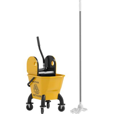 Homcom Cubo de Fregona con Ruedas y Escurridor Desmontable de Prensa Capacidad 26L Incluye Fregona y Asa Amarillo Homcom Cubo de Fregona con Ruedas y Escurridor Desmontable de Prensa Capacidad 26L Incluye Fregona y Asa Amarillo