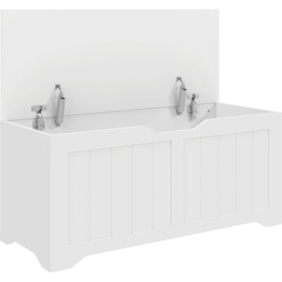 Homcom Banco contenedor con tapa elevable 100 cm Blanco Homcom Banco contenedor con tapa elevable 100 cm Blanco