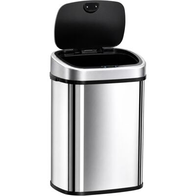 Homcom Cubo de Basura Apertura Automática Sensor Papelera Reciclaje para Cocina Dormitorio 58L Acero Inox Aosom España Homcom Cubo de Basura Apertura Automática Sensor Papelera Reciclaje para Cocina Dormitorio 58L Acero Inox Aosom España