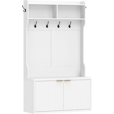 Homcom Perchero Zapatero 4 en 1 Perchero Moderno con Estante Abierto para Pasillo Entrada Dormitorio 100x38x172 cm Blanco Homcom Perchero Zapatero 4 en 1 Perchero Moderno con Estante Abierto para Pasillo Entrada Dormitorio 100x38x172 cm Blanco