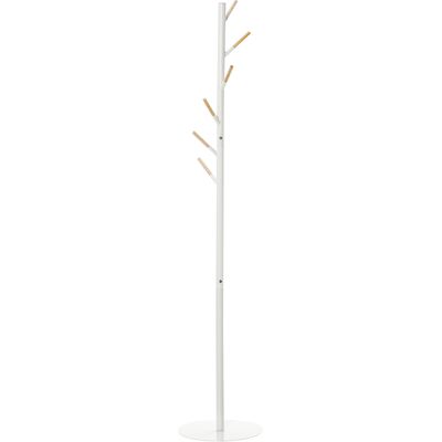 Homcom Perchero de Pie de Madera con 6 Ganchos para Ropas Bolsos Salón Entrada Dormitorio 35x35x174 cm Blanco Elegante Aosom España Homcom Perchero de Pie de Madera con 6 Ganchos para Ropas Bolsos Salón Entrada Dormitorio 35x35x174 cm Blanco Elegante Aosom España