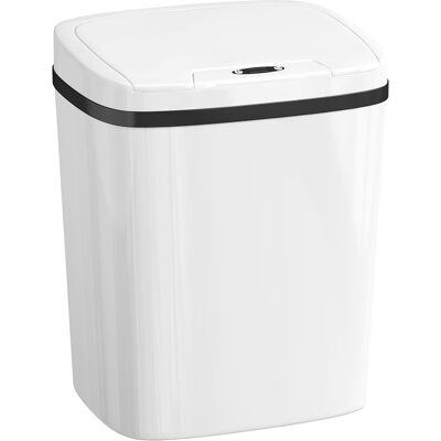 Homcom Cubo de Basura Cocina Automático 15 L con Sensor Infrarrojo y Modo Manual Anillo de Retención Antihuellas Blanco Homcom Cubo de Basura Cocina Automático 15 L con Sensor Infrarrojo y Modo Manual Anillo de Retención Antihuellas Blanco