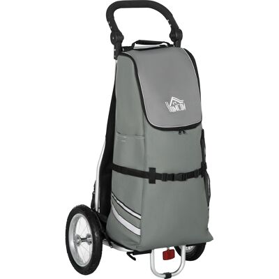 Homcom 3-en-1 Carrito de Compras Carro de la Compra Remolque para Bicicleta Carretilla, 53x43x110 cm, Gris y Plata Aosom España Homcom 3-en-1 Carrito de Compras Carro de la Compra Remolque para Bicicleta Carretilla, 53x43x110 cm, Gris y Plata Aosom España
