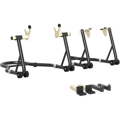 Homcom Caballete rueda delantera trasera carga 390 kg caballete de taller para moto brazo ajustable en acero horquilla en forma U + L Homcom Caballete rueda delantera trasera carga 390 kg caballete de taller para moto brazo ajustable en acero horquilla en forma U + L