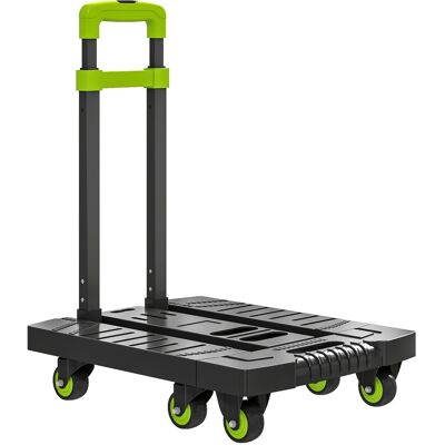 Homcom Carretilla plegable Carro de transporte metálico con ruedas y asa ajustable 49 x 35 x 102 cm Verde Aosom España Homcom Carretilla plegable Carro de transporte metálico con ruedas y asa ajustable 49 x 35 x 102 cm Verde Aosom España