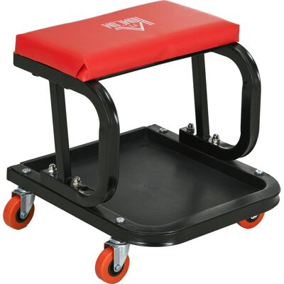 Homcom Taburete de Taller Móvil con Ruedas Bandeja para Herramientas y Estructura de Acero Carga 100 kg para Garaje Rojo Aosom España Homcom Taburete de Taller Móvil con Ruedas Bandeja para Herramientas y Estructura de Acero Carga 100 kg para Garaje Rojo Aosom España
