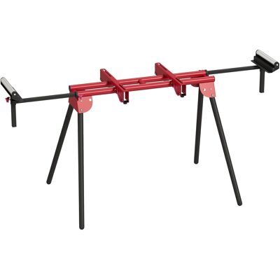 Homcom Soporte universal para ingletadora con ruedas extensibles y brazos de apoyo, soporte de sierra portátil con patas plegables Homcom Soporte universal para ingletadora con ruedas extensibles y brazos de apoyo, soporte de sierra portátil con patas plegables