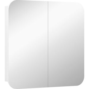 Homcom Armario de Baño con Espejo Diseño con Bordes Curvados 2 Puertas Estantes Ajustables 68x13x66 cm Blanco Homcom Armario de Baño con Espejo Diseño con Bordes Curvados 2 Puertas Estantes Ajustables 68x13x66 cm Blanco