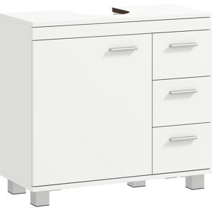 Homcom Mueble Bajo Lavabo Baño con Armario, Estantes y Cajones, Blanco Homcom Mueble Bajo Lavabo Baño con Armario, Estantes y Cajones, Blanco