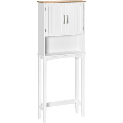 kleankin Mueble sobre Inodoro Armario Alto para Lavadora con Balda Interior Ajustable para Baño WC 64x22x165 cm Blanco Aosom España kleankin Mueble sobre Inodoro Armario Alto para Lavadora con Balda Interior Ajustable para Baño WC 64x22x165 cm Blanco Aosom España