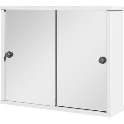 kleankin Armario Espejo Baño de Pared con Estante Ajustable y Puerta Corredera Doble para Lavabo 55x15x45 cm Blanco Brillante Aosom España kleankin Armario Espejo Baño de Pared con Estante Ajustable y Puerta Corredera Doble para Lavabo 55x15x45 cm Blanco Brillante Aosom España