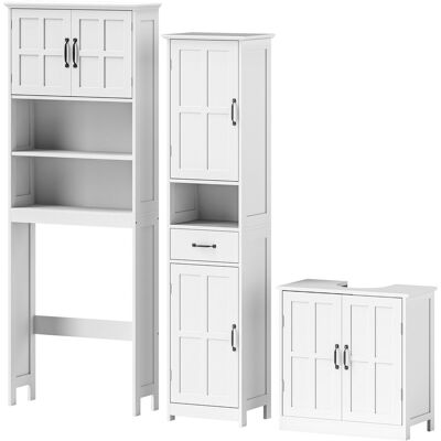 kleankin Conjunto de Baño Incluye 1 Mueble sobre Inodoro 1 Columna de Baño 1 Mueble para Debajo del Lavabo Blanco Aosom España kleankin Conjunto de Baño Incluye 1 Mueble sobre Inodoro 1 Columna de Baño 1 Mueble para Debajo del Lavabo Blanco Aosom España
