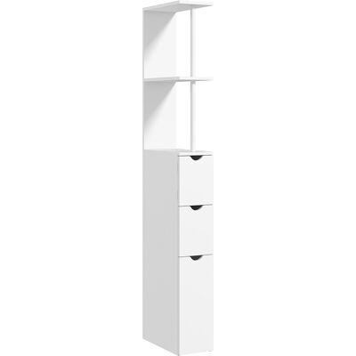 Homcom Mueble columna baño armario baño con cajones estantes abiertos armario 15x33x136,5 cm Blanco Aosom España Homcom Mueble columna baño armario baño con cajones estantes abiertos armario 15x33x136,5 cm Blanco Aosom España
