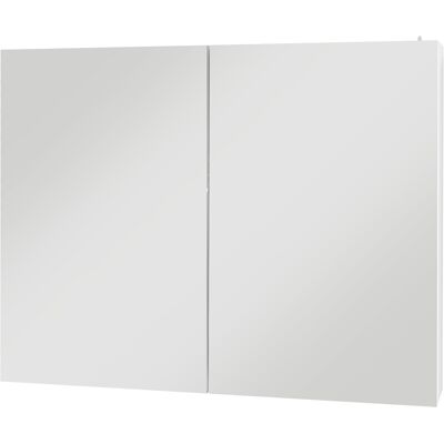 kleankin Armario mural con espejo y luz LED para Baño 2 en 1 90x15x70 cm Aosom España kleankin Armario mural con espejo y luz LED para Baño 2 en 1 90x15x70 cm Aosom España