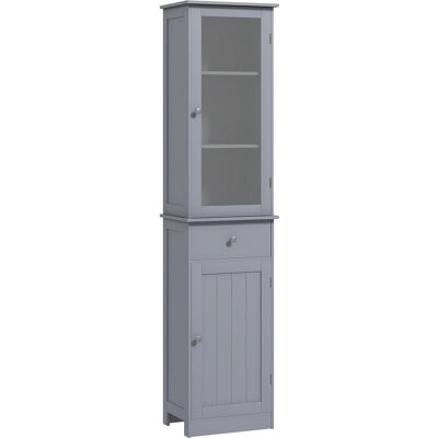 Armario de baño kleankin con puertas acrílicas - Gris Armario de baño kleankin con puertas acrílicas - Gris