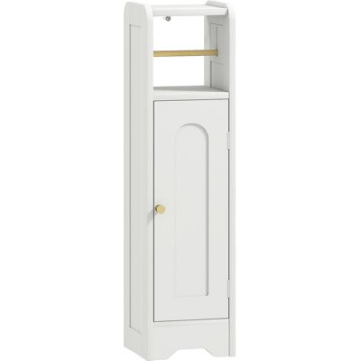 Homcom Armario de Baño Estrecho Mueble Auxiliar de Baño con Estante Ajustable y Portarrollos de Papel 21x20x79 cm Blanco Homcom Armario de Baño Estrecho Mueble Auxiliar de Baño con Estante Ajustable y Portarrollos de Papel 21x20x79 cm Blanco