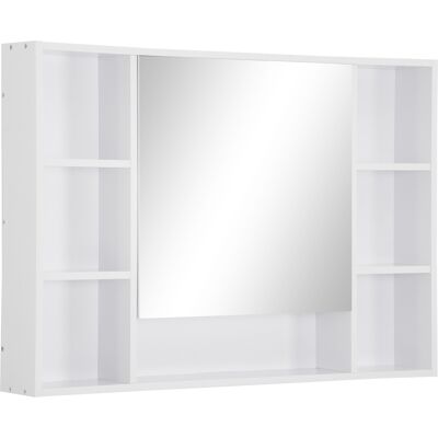 kleankin Armario de Baño de Pared con Espejo Puerta Estantes Abiertos 100x15x70 cm Blanco Aosom España kleankin Armario de Baño de Pared con Espejo Puerta Estantes Abiertos 100x15x70 cm Blanco Aosom España