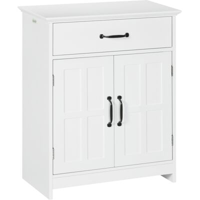 kleankin Mueble de baño armario de baño de pie con doble puerta cajón y estante ajustable 60x30x75 cm Blanco Aosom España kleankin Mueble de baño armario de baño de pie con doble puerta cajón y estante ajustable 60x30x75 cm Blanco Aosom España