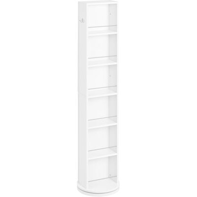 kleankin Armario Alto de Baño Giratorio Columna Auxiliar de Baño de 6 Niveles con Espejo de Cuerpo Entero 36x36x171 cm Blanco Aosom España kleankin Armario Alto de Baño Giratorio Columna Auxiliar de Baño de 6 Niveles con Espejo de Cuerpo Entero 36x36x171 cm Blanco Aosom España