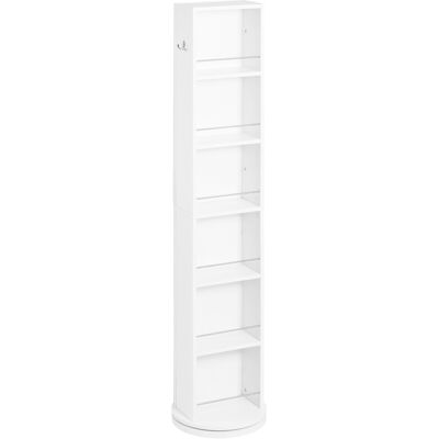 kleankin Armario Alto de Baño Giratorio Columna Auxiliar de Baño de 6 Niveles con Espejo de Cuerpo Entero 36x36x171 cm Blanco Aosom España kleankin Armario Alto de Baño Giratorio Columna Auxiliar de Baño de 6 Niveles con Espejo de Cuerpo Entero 36x36x171 cm Blanco Aosom España