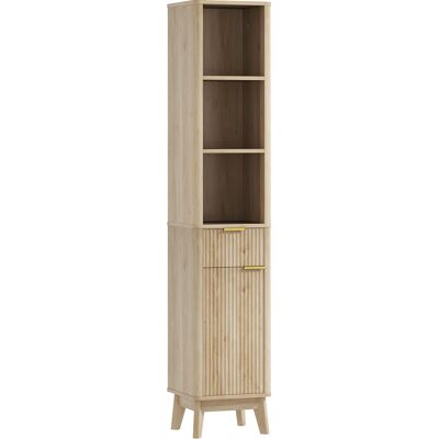 Homcom Columna Alta de Baño con Estantes y Cajón Diseño Compacto y Funcional para Espacios Reducidos 33x30x170 cm Tono Madera Homcom Columna Alta de Baño con Estantes y Cajón Diseño Compacto y Funcional para Espacios Reducidos 33x30x170 cm Tono Madera