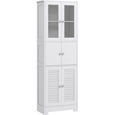 HOMCOM - MuebleAuxiliarBaño - Blanco - Armario de baño HOMCOM - MuebleAuxiliarBaño - Blanco - Armario de baño