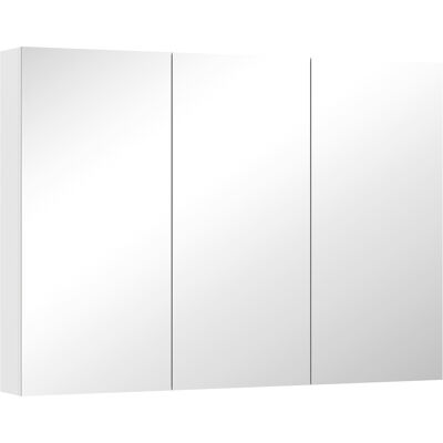 Homcom Armario de Baño con Espejo Armario de Pared con 3 Puertas Estantes Ajustables 91,5x11,5x65 cm Blanco Homcom Armario de Baño con Espejo Armario de Pared con 3 Puertas Estantes Ajustables 91,5x11,5x65 cm Blanco