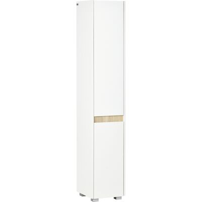 kleankin Columna de Baño con Estantes Ajustables Armario Alto Auxiliar para Ducha Aseo Dormitorio 30x33x165 cm Blanco Aosom España kleankin Columna de Baño con Estantes Ajustables Armario Alto Auxiliar para Ducha Aseo Dormitorio 30x33x165 cm Blanco Aosom España