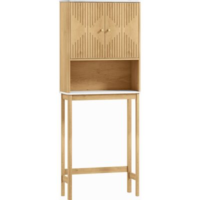 Homcom Mueble WC sobre el inodoro mueble de baño almacenamiento con armario de doble puerta estantes 66 x 25 x 168 cm, roble Homcom Mueble WC sobre el inodoro mueble de baño almacenamiento con armario de doble puerta estantes 66 x 25 x 168 cm, roble
