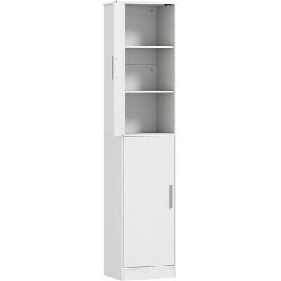 Homcom Mueble de baño columna con 2 puertas y 4 estantes ajustables, 40x35x180 cm, blanco Homcom Mueble de baño columna con 2 puertas y 4 estantes ajustables, 40x35x180 cm, blanco
