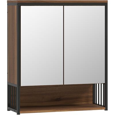 Homcom Armario de espejo colgante para baño, Armario de baño de MDF, Tablero de partículas, Marrón Homcom Armario de espejo colgante para baño, Armario de baño de MDF, Tablero de partículas, Marrón