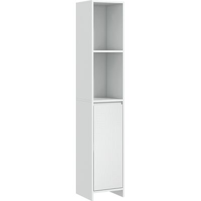 Homcom Columna Auxiliar de Baño Armario de Baño con Puerta 2 Estantes Abiertos Antivuelco Estilo Moderno 30x30x160 cm Blanco Aosom España Homcom Columna Auxiliar de Baño Armario de Baño con Puerta 2 Estantes Abiertos Antivuelco Estilo Moderno 30x30x160 cm Blanco Aosom España