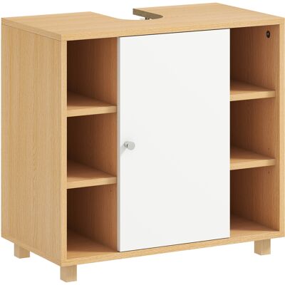Homcom Mueble Bajo Lavabo 2 Puertas Cierre Suave y 6 Estantes 60x33x57 cm Blanco Aosom España Homcom Mueble Bajo Lavabo 2 Puertas Cierre Suave y 6 Estantes 60x33x57 cm Blanco Aosom España