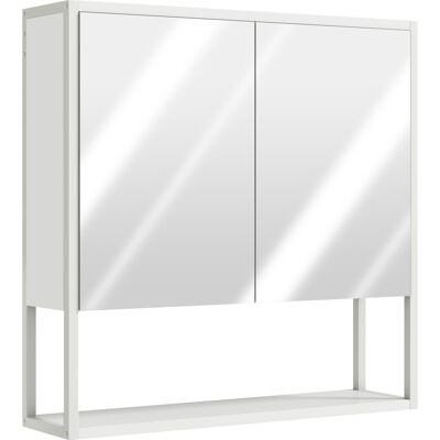 Homcom Armario mural para baño con espejo, mueble de baño, 2 puertas con espejo, estante abierto 60 x 16 x 60 cm blanco Aosom España Homcom Armario mural para baño con espejo, mueble de baño, 2 puertas con espejo, estante abierto 60 x 16 x 60 cm blanco Aosom España