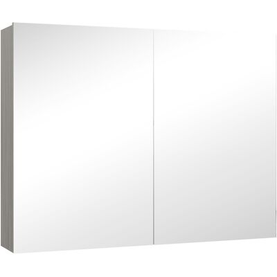 Homcom Armario mural para baño con espejo, mueble de baño, puertas dobles y estantes regulables, 80x15x60cm, gris Aosom España Homcom Armario mural para baño con espejo, mueble de baño, puertas dobles y estantes regulables, 80x15x60cm, gris Aosom España