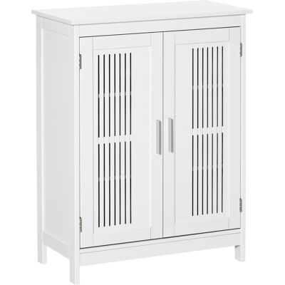 kleankin Mueble de baño, armario para baño de pie de 3 niveles, doble puerta y estante ajustable, 60x30x80cm, blanco Aosom España kleankin Mueble de baño, armario para baño de pie de 3 niveles, doble puerta y estante ajustable, 60x30x80cm, blanco Aosom España