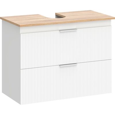 Homcom Mueble para baño, armario de 80 cm con dos grandes cajones para lavabos con o sin pedestal, Blanco Aosom España Homcom Mueble para baño, armario de 80 cm con dos grandes cajones para lavabos con o sin pedestal, Blanco Aosom España