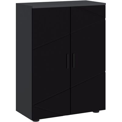 Gabinete de baño Kleankin - 60x30x82cm - Negro - Madera maciza Gabinete de baño Kleankin - 60x30x82cm - Negro - Madera maciza