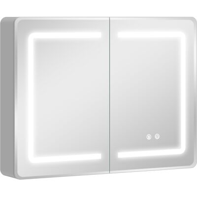 Homcom Armario espejo para baño con iluminación LED, 60 x 80 cm, mueble de baño antiniebla, regulable en 3 niveles Homcom Armario espejo para baño con iluminación LED, 60 x 80 cm, mueble de baño antiniebla, regulable en 3 niveles