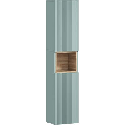 Homcom Armario de Baño Alto Estrecha con Estante Abierto y Estantes Ajustables 2 Puertas Acanaladas 30x24x140 cm Verde Aosom España Homcom Armario de Baño Alto Estrecha con Estante Abierto y Estantes Ajustables 2 Puertas Acanaladas 30x24x140 cm Verde Aosom España