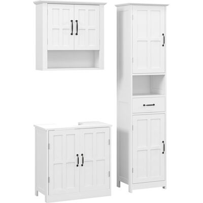 kleankin Conjunto 1 Columna de Baño 1 Mueble para Debajo del Lavabo y 1 Armario de Pared con Estante Ajustable Blanco Aosom España kleankin Conjunto 1 Columna de Baño 1 Mueble para Debajo del Lavabo y 1 Armario de Pared con Estante Ajustable Blanco Aosom España